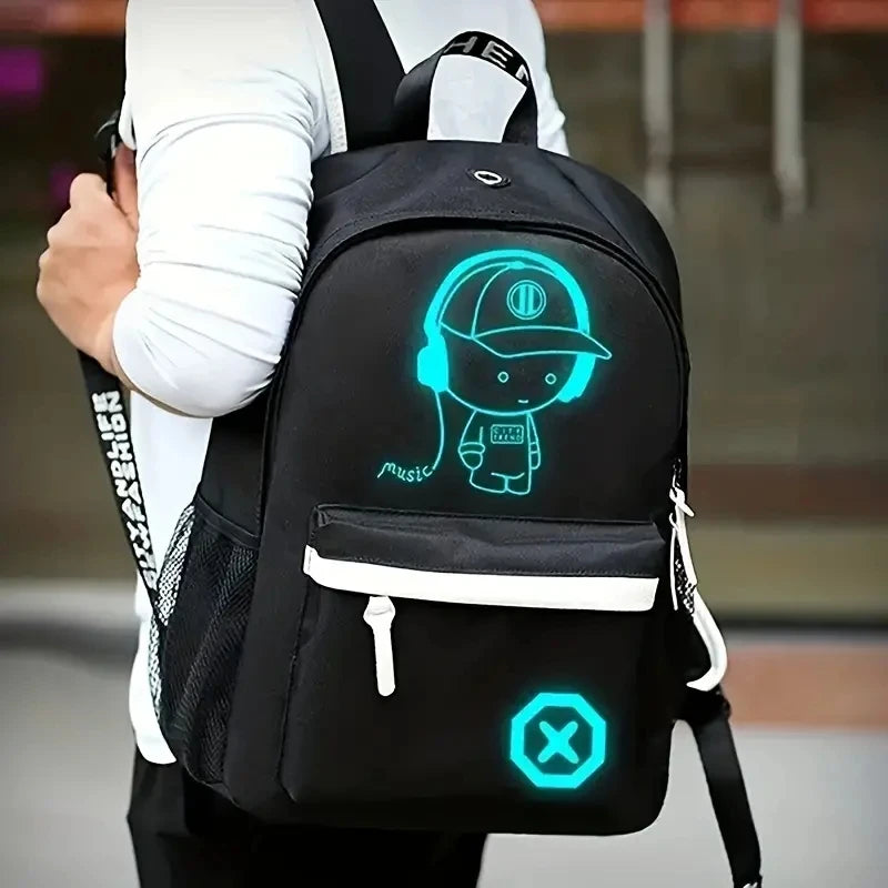 Anime Print Student Backpack – Luminous School Bag