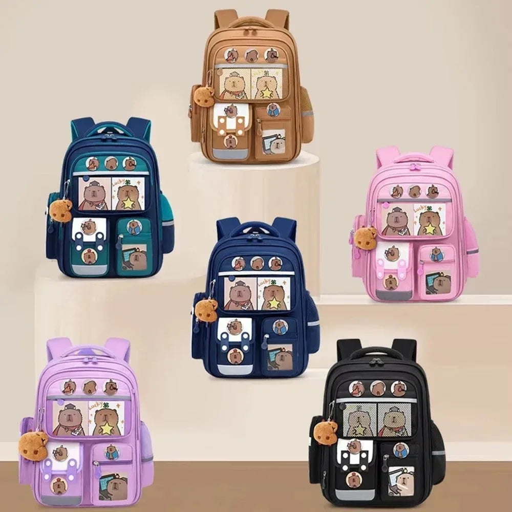 Capybara Cartoon Backpack – Large Capacity Waterproof Bag
