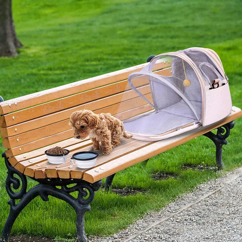 2-in-1 Multifunctional Cat Backpack – Double Expandable Foldable Breathable Pet Carrier