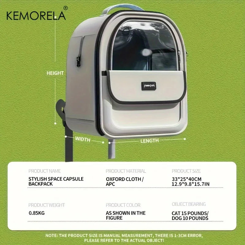 Cat & Dog Capsule Backpack – Portable Travel Pet Carrier