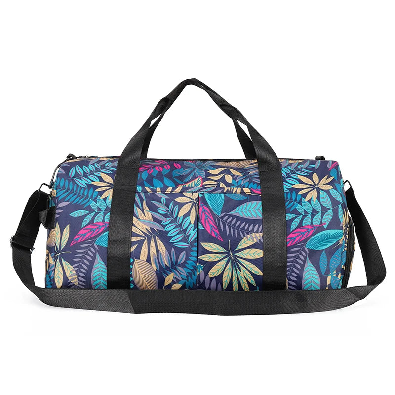 Painted Floral Crossbody Travel Bag