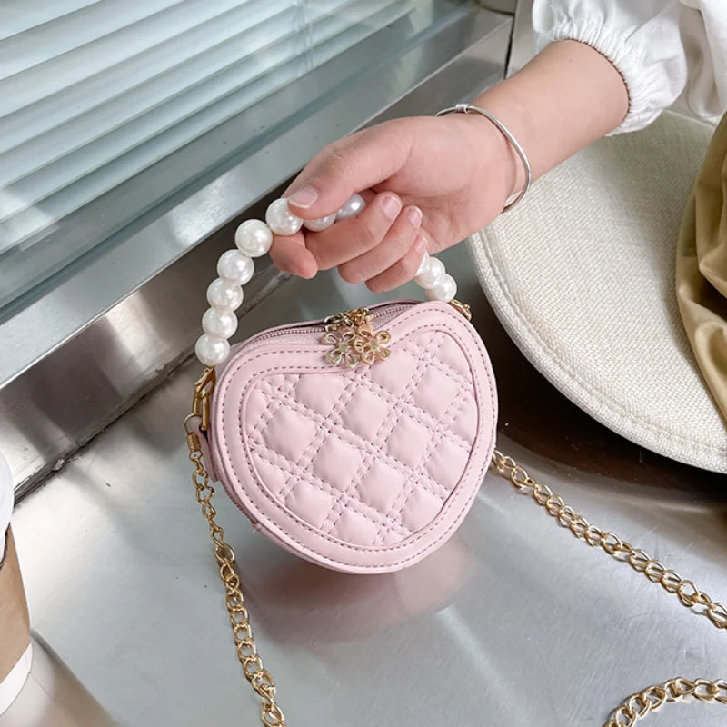 Pearl Handle Girls Mini Shoulder Bag