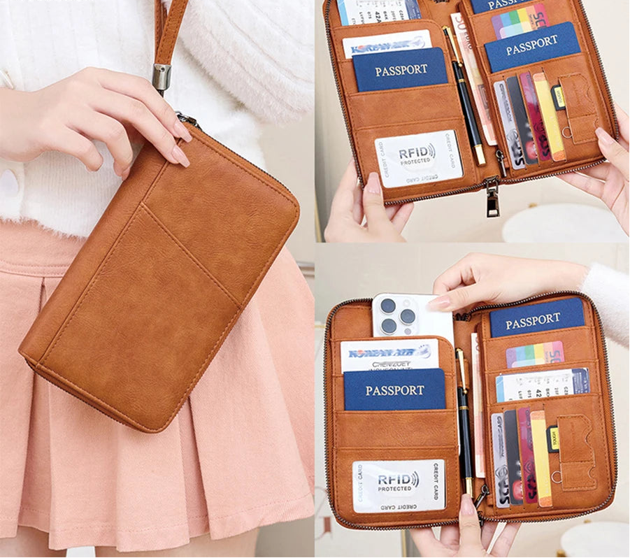 Fashion Passport Holder – RFID Blocking PU Wallet