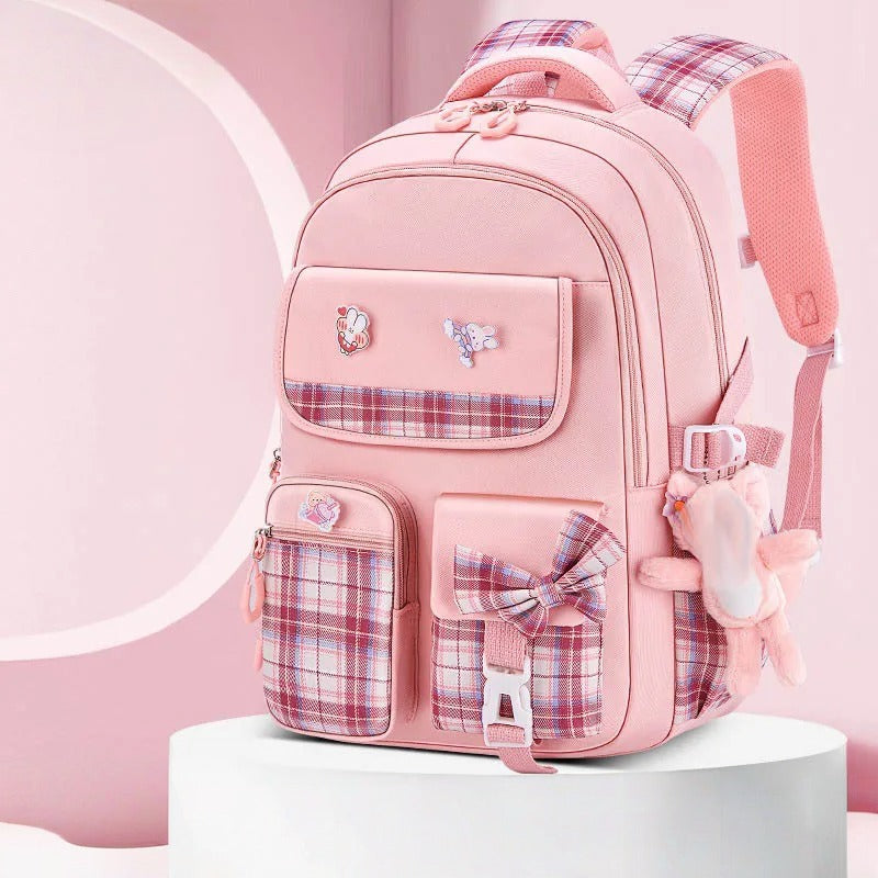 Ergonomic Elementary School Backpack for Girls – Spine Protection, Large Capacity