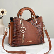 Versatile Casual Shoulder Bag-Crocodile Embossed PU Leather