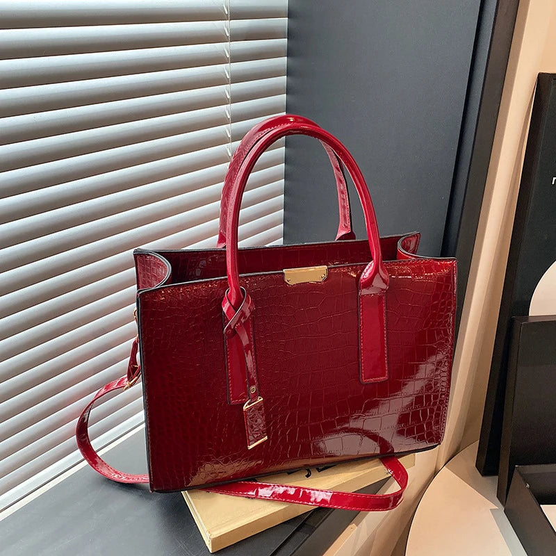 Stylish PU Leather Crossbody Tote-Large Capacity Shoulder Bag