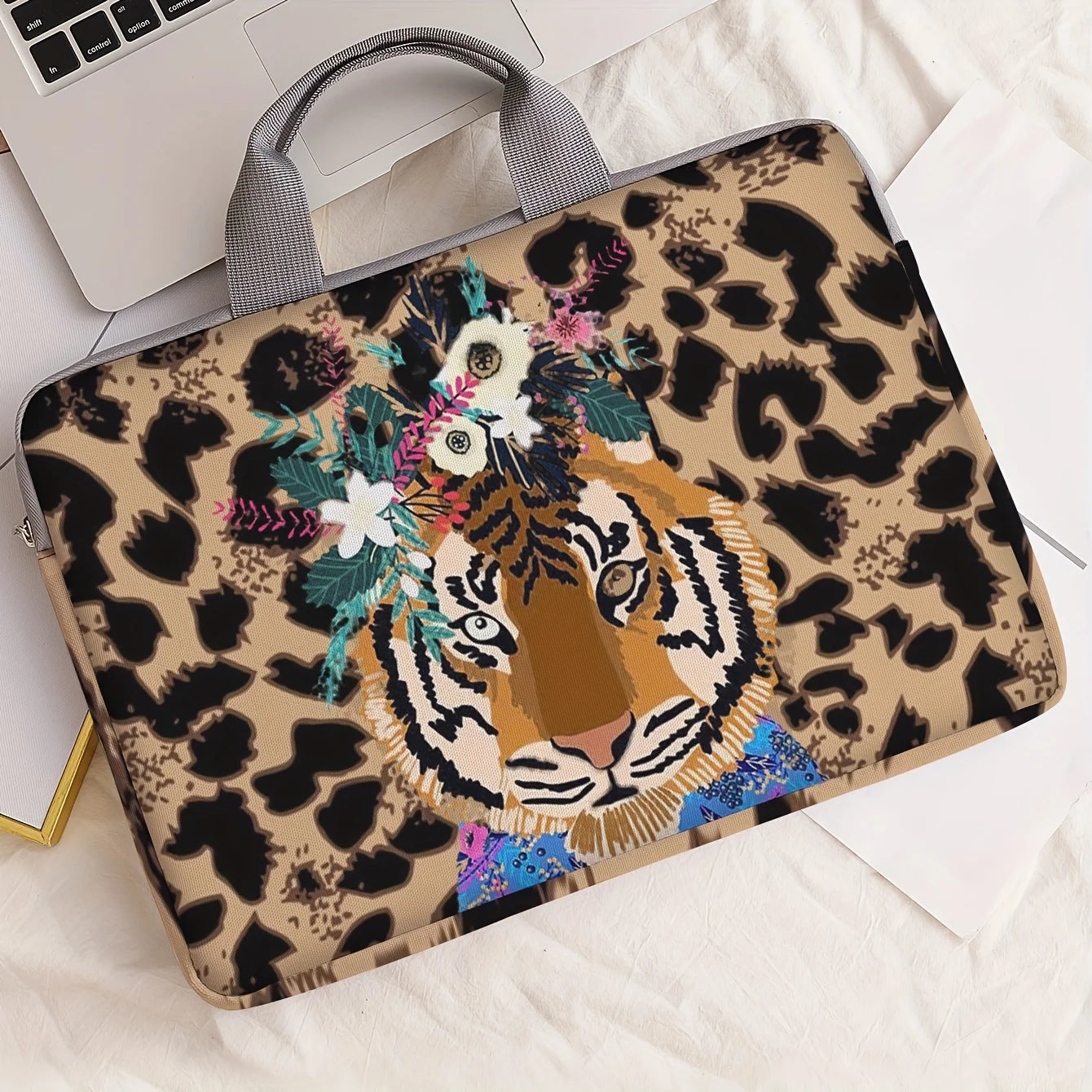 Tiger Pattern Laptop Bag & Briefcase Set – 14 Inch Stylish Laptop Case