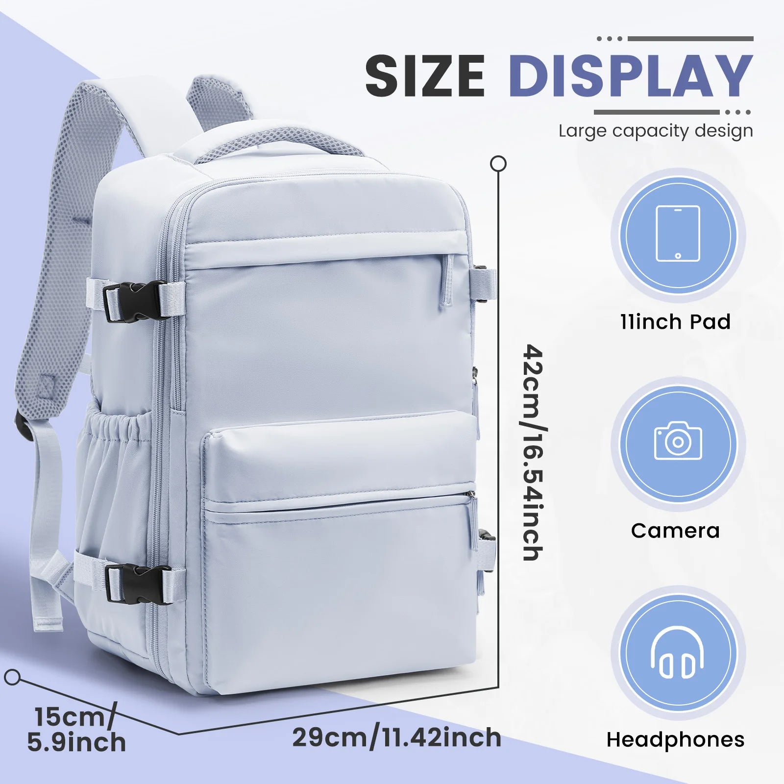 Ryanair 40x20x25 Cabin Backpack – Vacuum Compression Travel Laptop Backpack