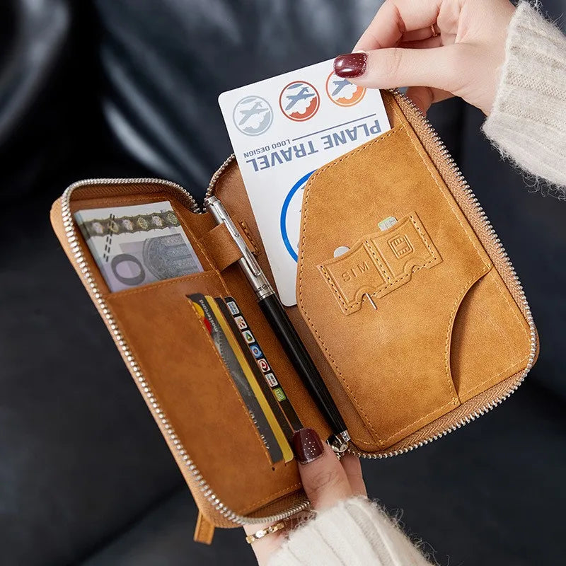 Multi-Slot Passport Holder – Minimalist RFID Travel Pouch