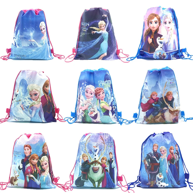 12Pcs Frozen Cartoon Drawstring Bag