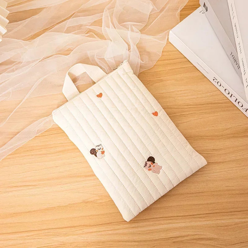 Cotton Baby Diaper Bag Nappy Pouch – Cute Bear Embroidery Mommy Handbag