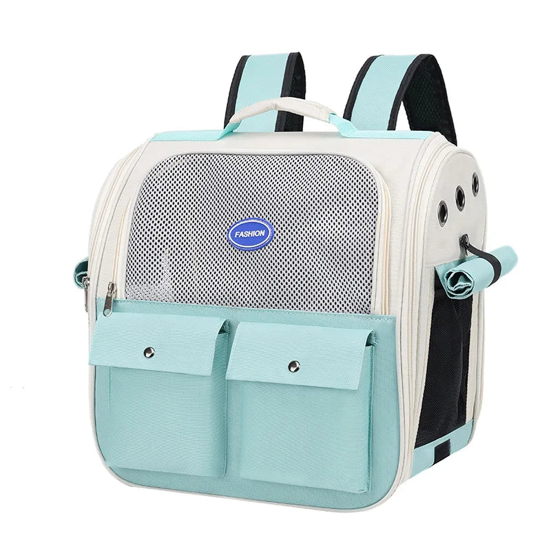 Large Capacity Cat Carrier Backpack – Foldable Pet Travel Bag with Ventilation & Adjustable Straps
