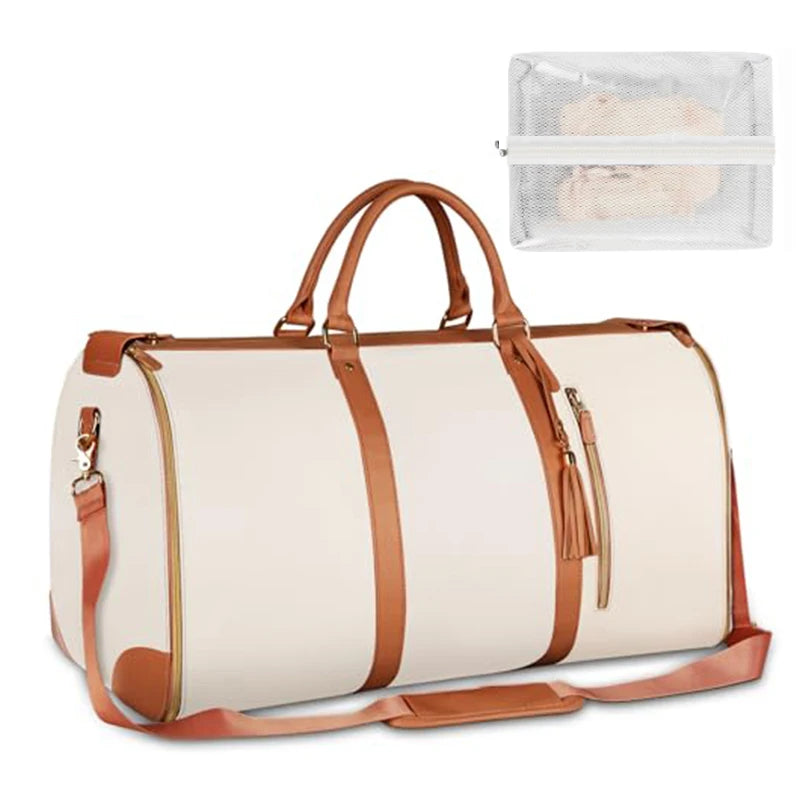 Foldable PU Leather Travel Duffel Bag