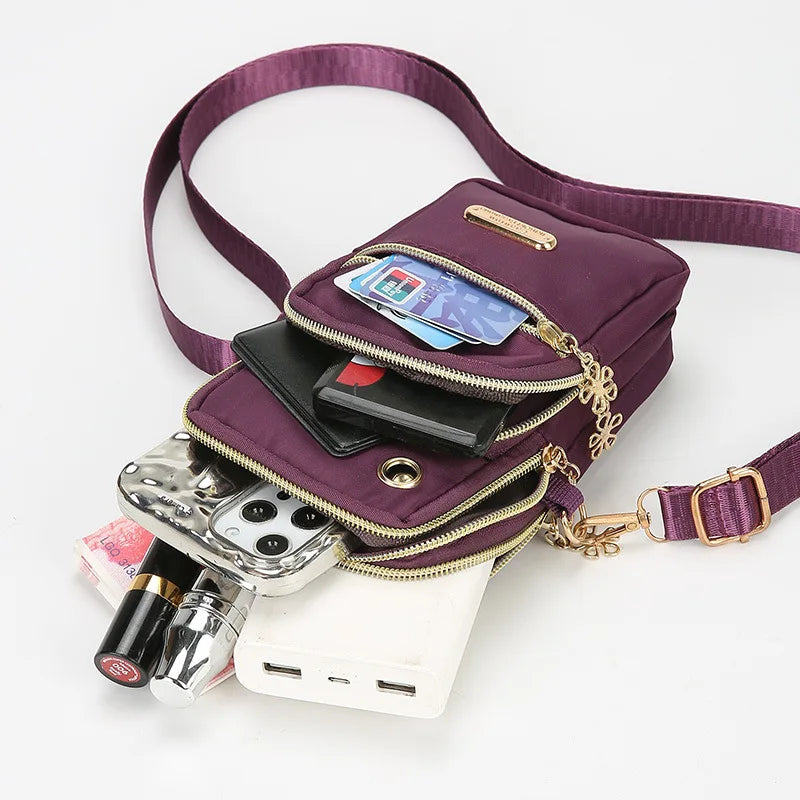 Mini Messenger Purse – Water-Resistant Nylon Crossbody for Shopping or Gym