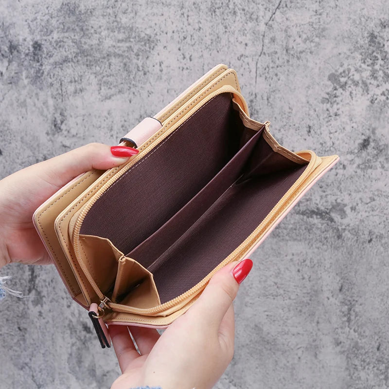PU Leather Hollow Leaf Wallet