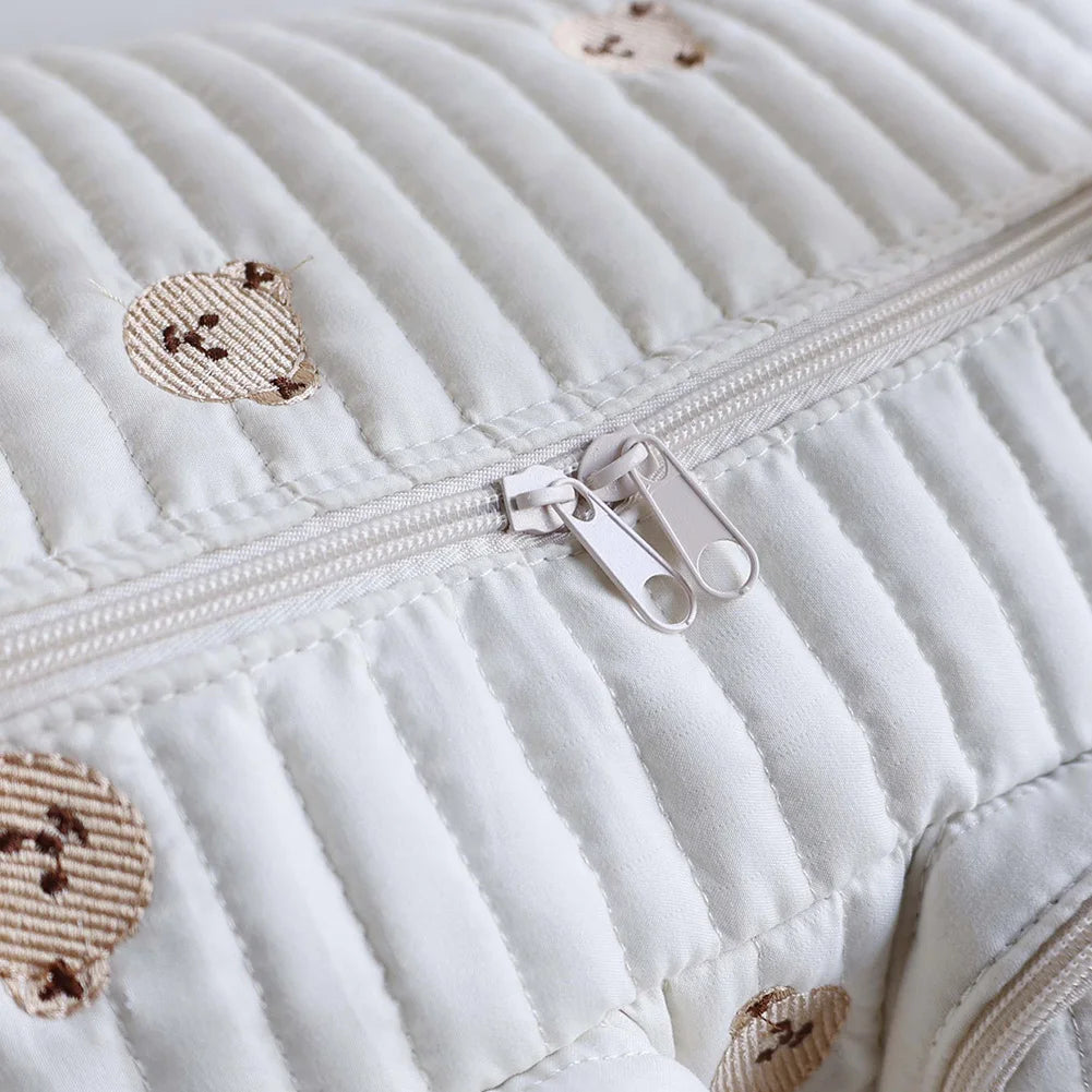 Quilted Baby Diaper Bag – Large Capacity Cute Mommy Duffle Bag