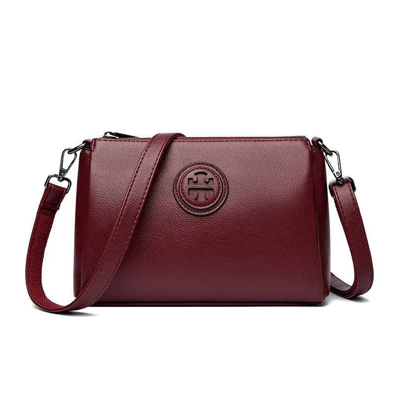 Versatile PU Leather Crossbody Bag – Solid Color Crossbody Bag
