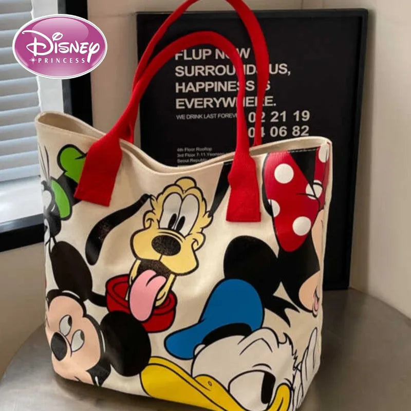 Versatile Mickey Canvas Handbag – Casual Tote Bag