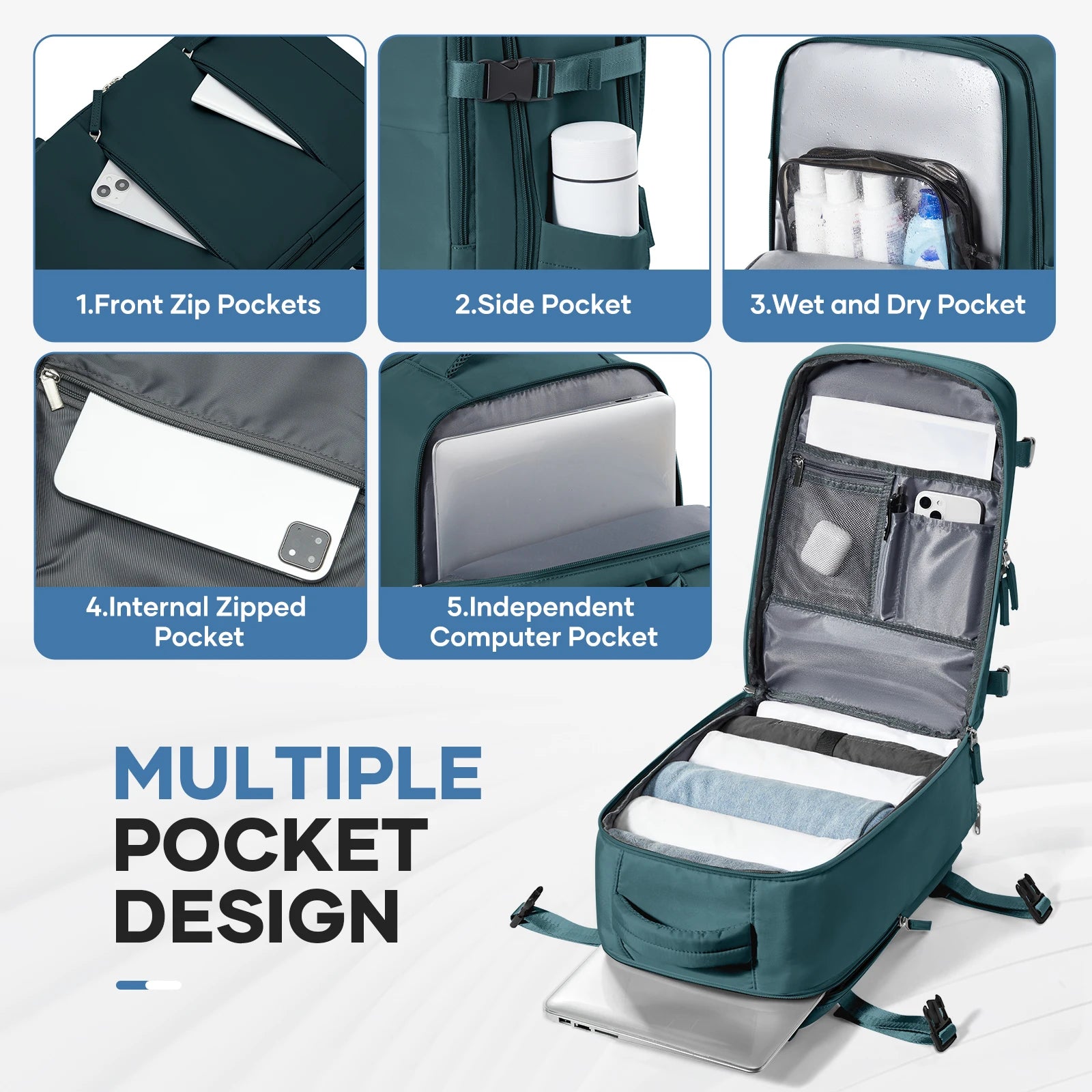 Compact Carry-On Backpack – Cabin Bag with Vacuum Storage