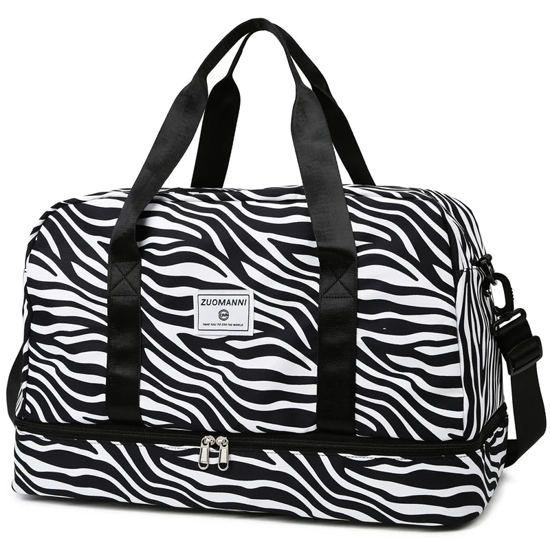 Stylish Animal Print Duffel Bag – Waterproof Nylon Bag