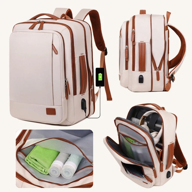 Business Laptop Backpack – Multi-Function Commuter Bag with USB Port