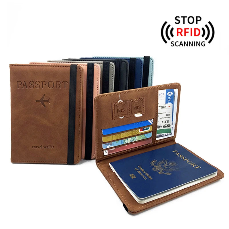 Vintage Passport Holder – PU Leather with ID & Card Slots
