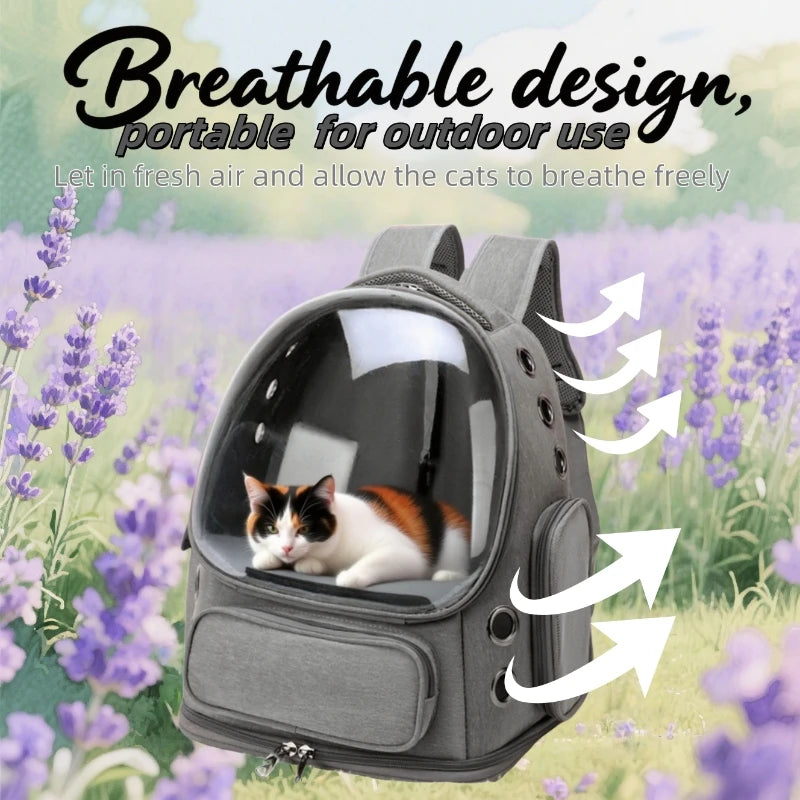 Stylish Pet Travel Bag – Transparent Shoulder Carrier for Cats