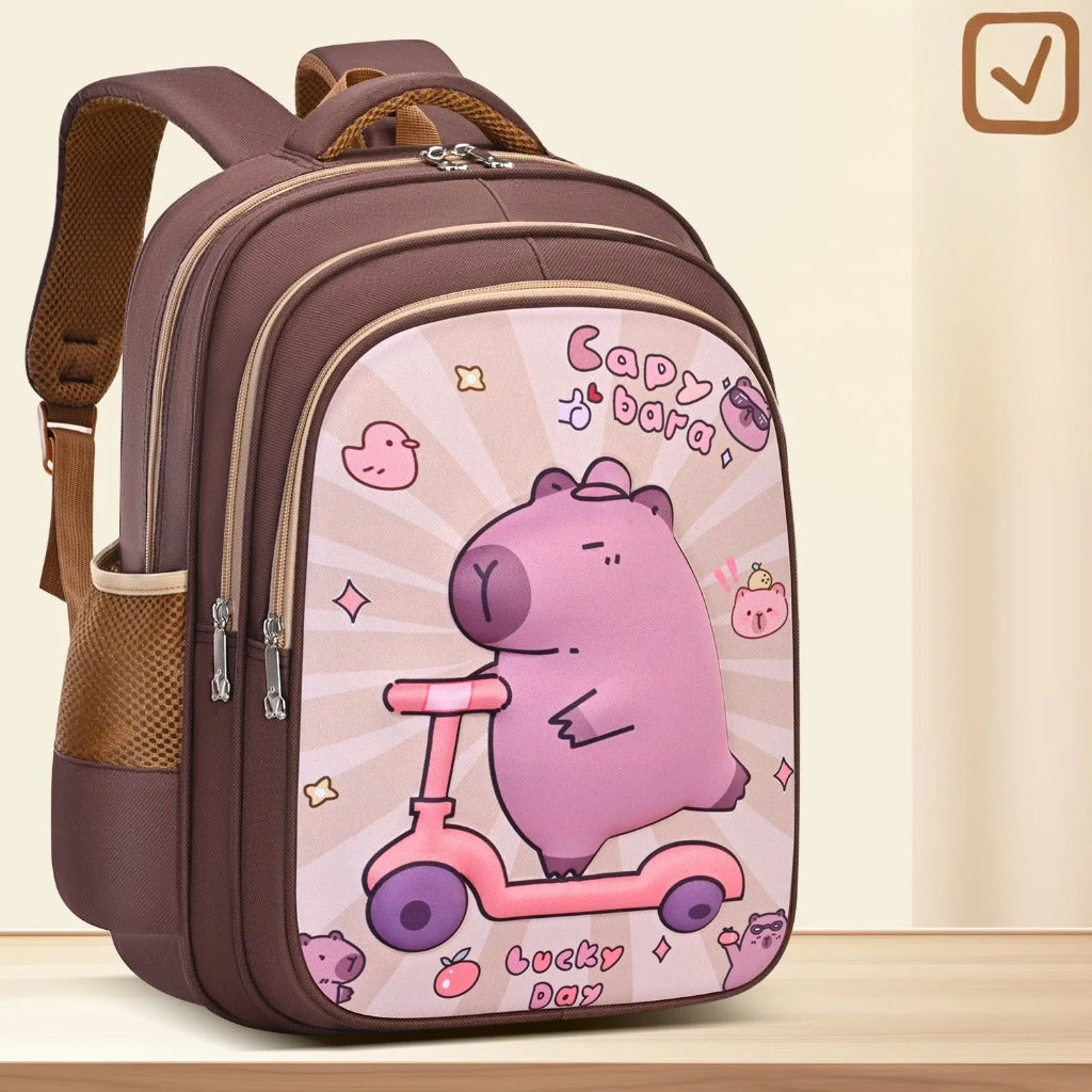 Capybara Children’s Waterproof Orthopedic Backpack – Large Capacity School Bag