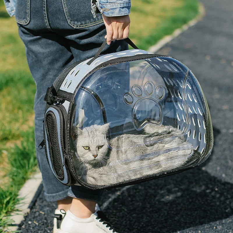 Portable Breathable Pet Carrier Backpack – Travel Cage Handbag for Cat