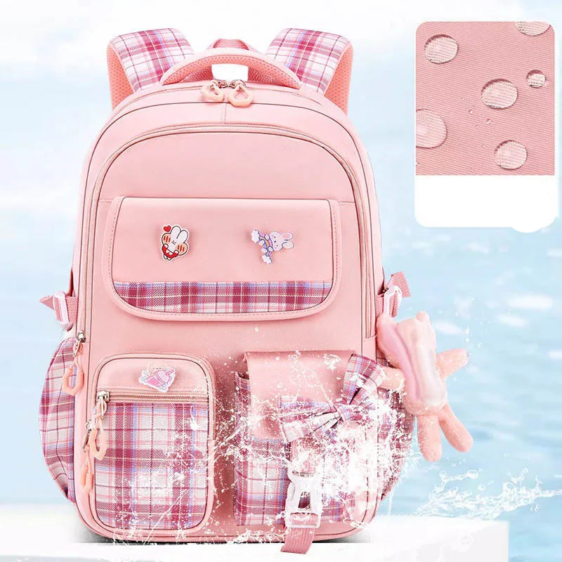 Ergonomic Elementary School Backpack for Girls – Spine Protection, Large Capacity