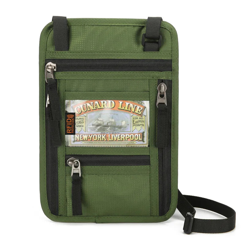 Oxford Fabric Travel Wallet – Waterproof RFID Neck Bag