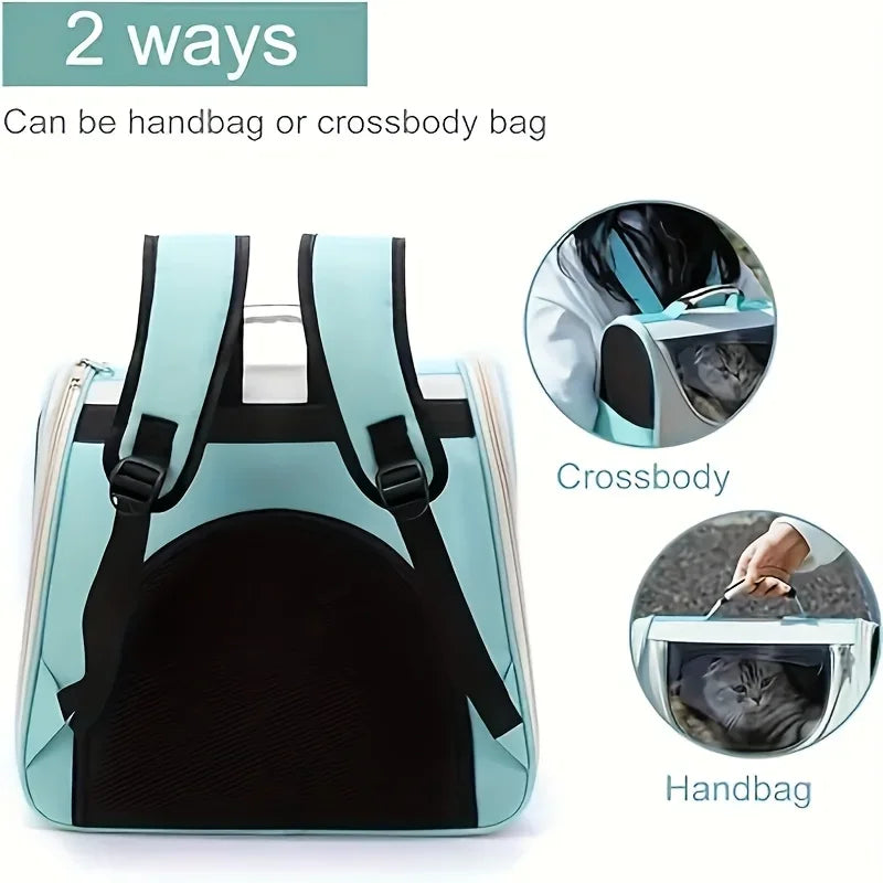 Large Collapsible Pet Backpack – Travel Bag with Mesh Ventilation