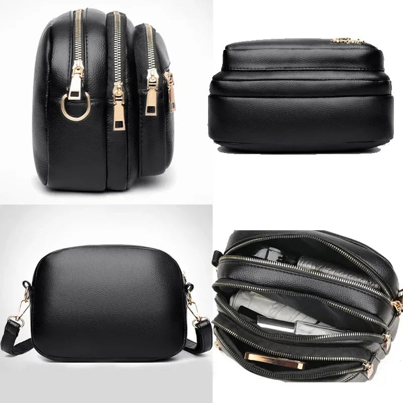 Fashionable Multi-Compartment Shoulder Bag