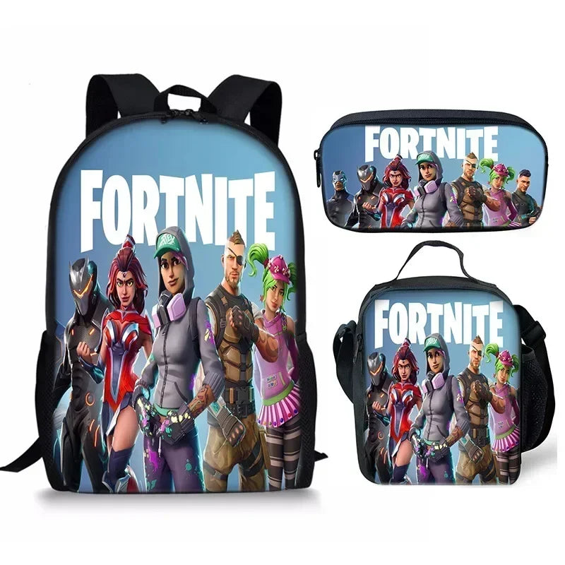 Fortnite Backpack 3PCS Set for Kids - Cool School Bag & Pencil Case