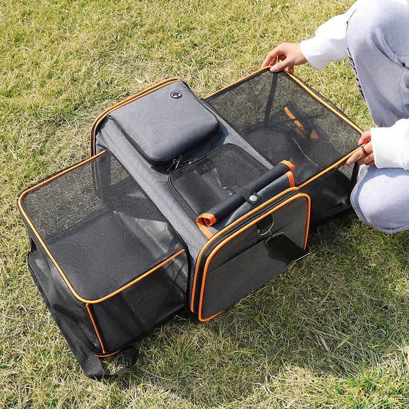 Foldable Cat & Dog Carrier Bag – Large Capacity Expandable Outdoor Travel Handbag