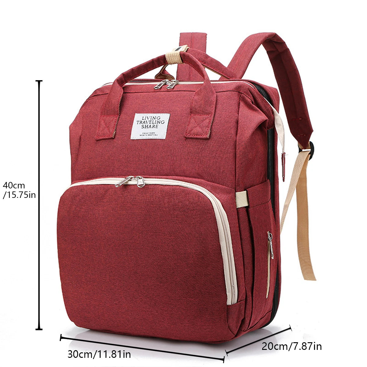 Foldable Baby Crib Backpack – Travel Nappy Bag with Insulated Compartments