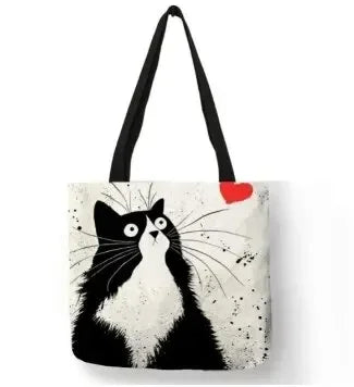 Animal Print Eco Tote – Sustainable Cat Canvas Bag for Women
