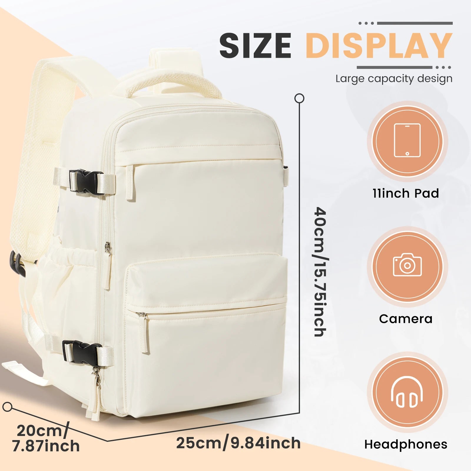 Ryanair 40x20x25 Cabin Backpack – Vacuum Compression Travel Laptop Backpack