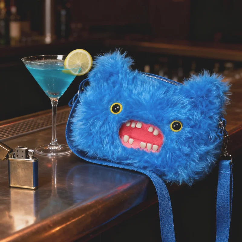 Original Fuggler Crossbody Bag Plush Toy – Cute Mr. Buttons Doll Bag