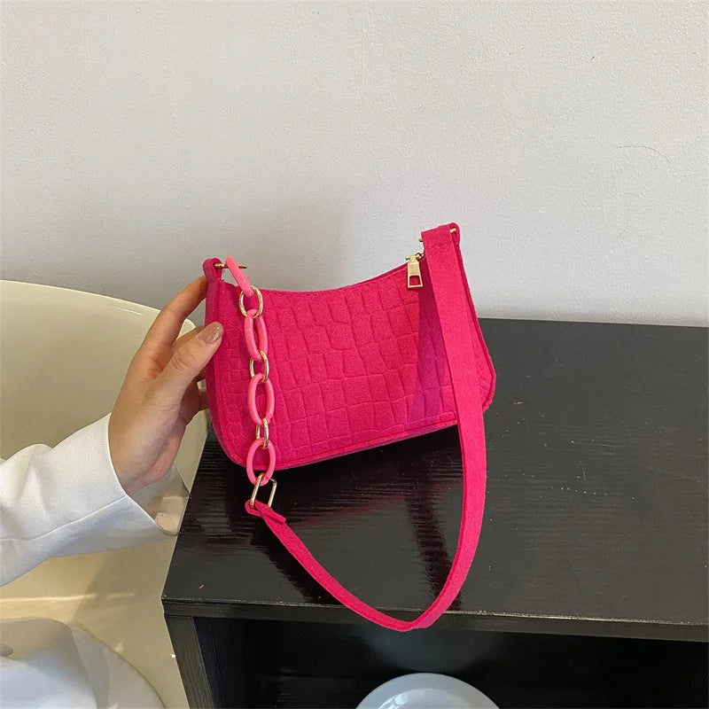Luxury Crescent Shoulder Bag