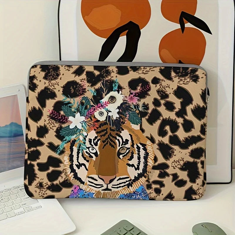Tiger Pattern Laptop Bag & Briefcase Set – 14 Inch Stylish Laptop Case