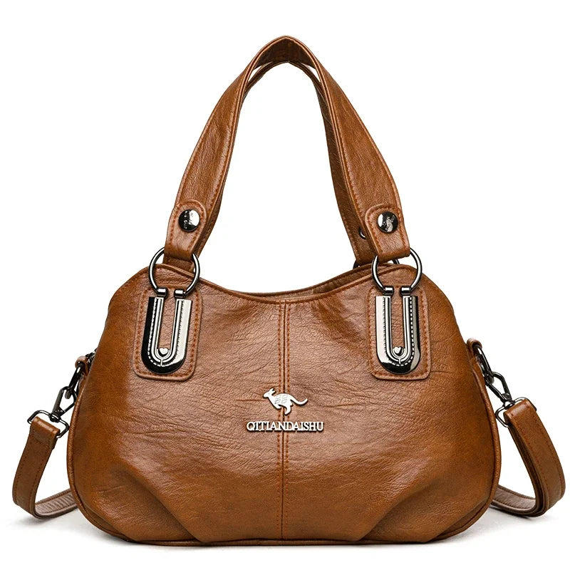Luxury 3-Layer Soft Leather HandBag