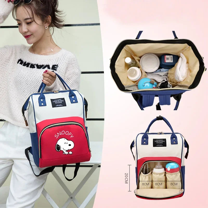 Cute Cartoon Diaper Bag – Snoopy Themed Baby Travel Backpack