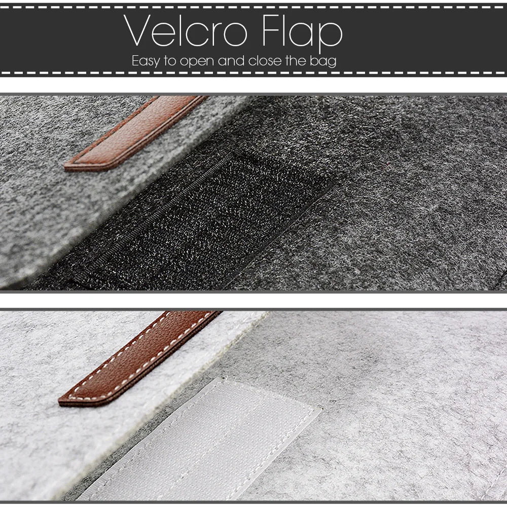 Wool Felt Laptop Sleeve Case for MacBook Air/Pro 11–15.6 Inch – Notebook Cover with Mousepad & Power Pack Gift