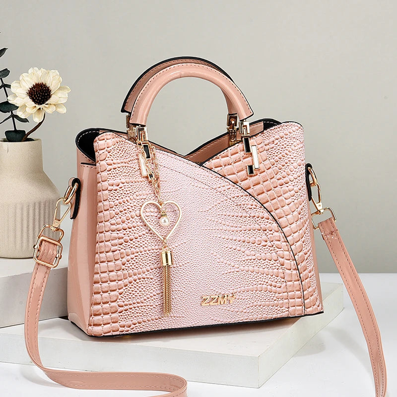 Versatile Casual Shoulder Bag-Crocodile Embossed PU Leather
