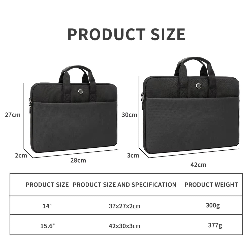 14 & 15.6 Inch Laptop Bag – Portable Notebook Handbag for MacBook