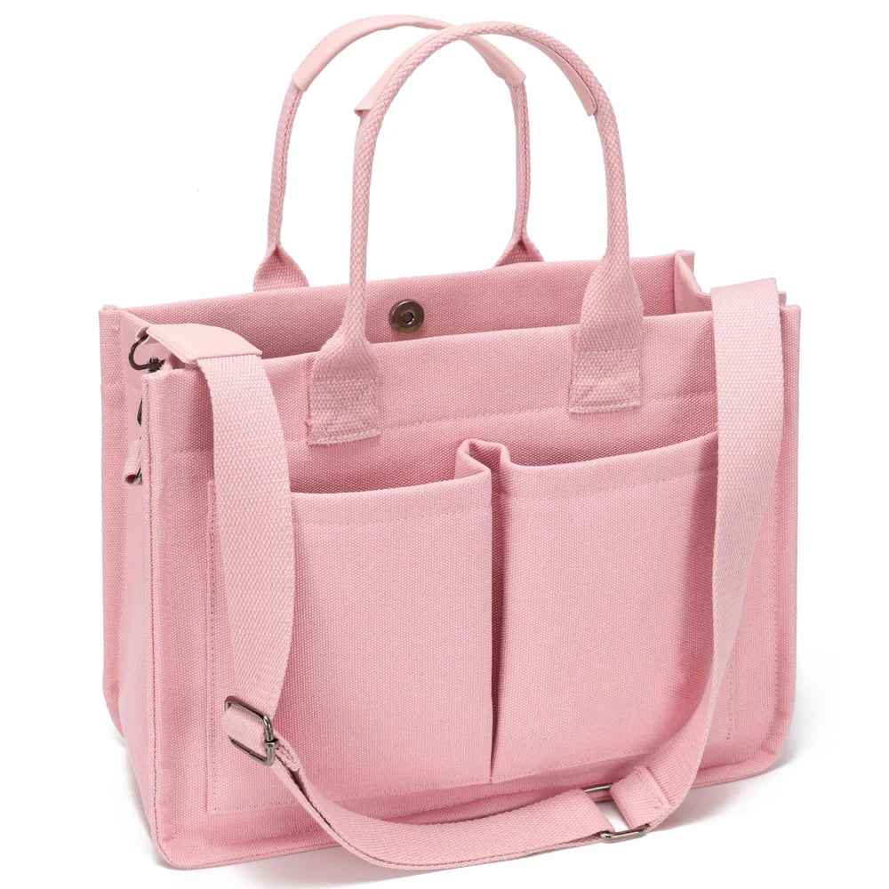 Durable Canvas Laptop Bag – Stylish Mommy Bag & Daily Handbag