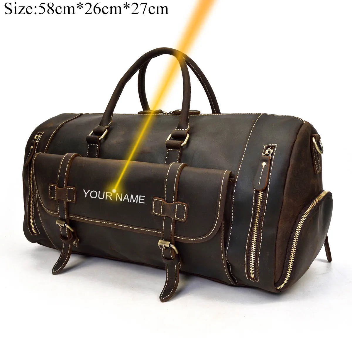 Retro Leather Weekender Bag – Large Travel Duffel Bag