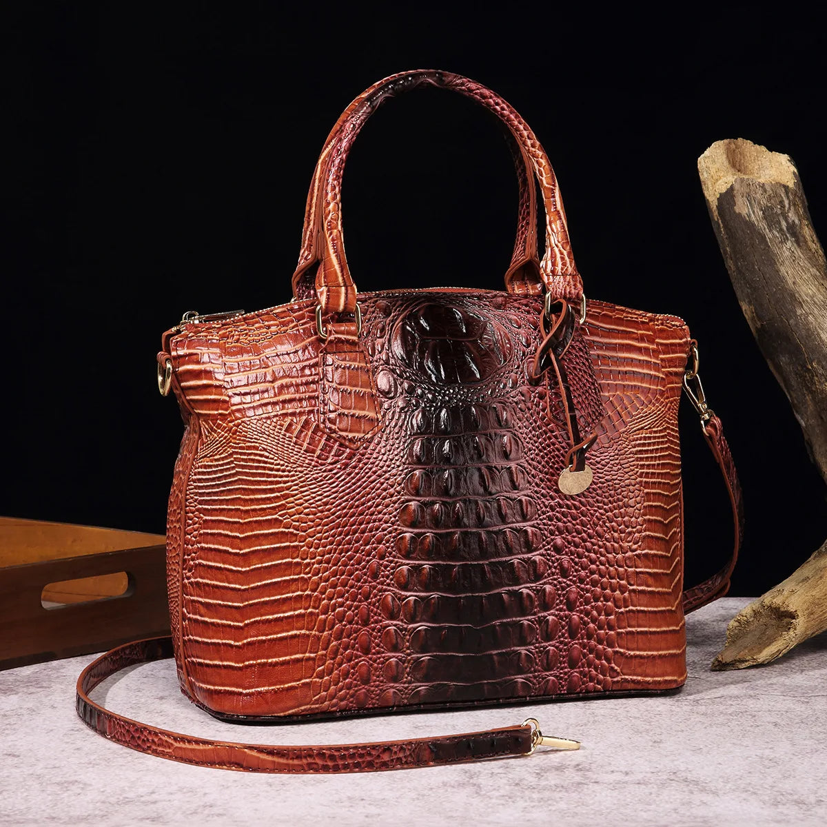 Fashion Colorful Alligator Style Handbag – Retro Crocodile Pattern PU Leather