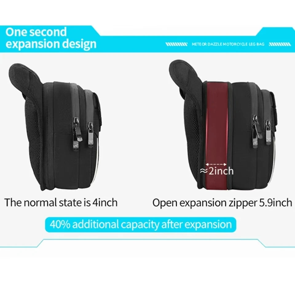 LED Motorcycle Thigh Bag – Waterproof Hip Bum Fanny Pack for Riding & Travel